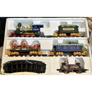 Vintage North Pole Christmas Express Music Train Set Toy TESTED Working